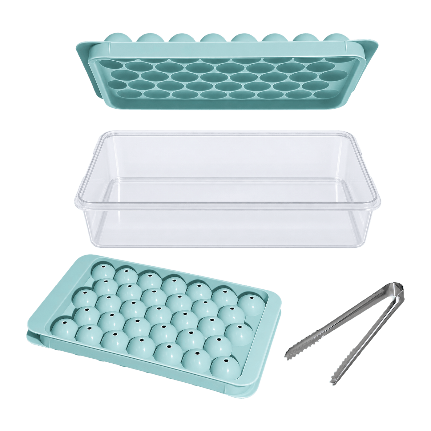 WIBIMEN Round Ice Trays with Storage Bin, 2 Pack (Demo)