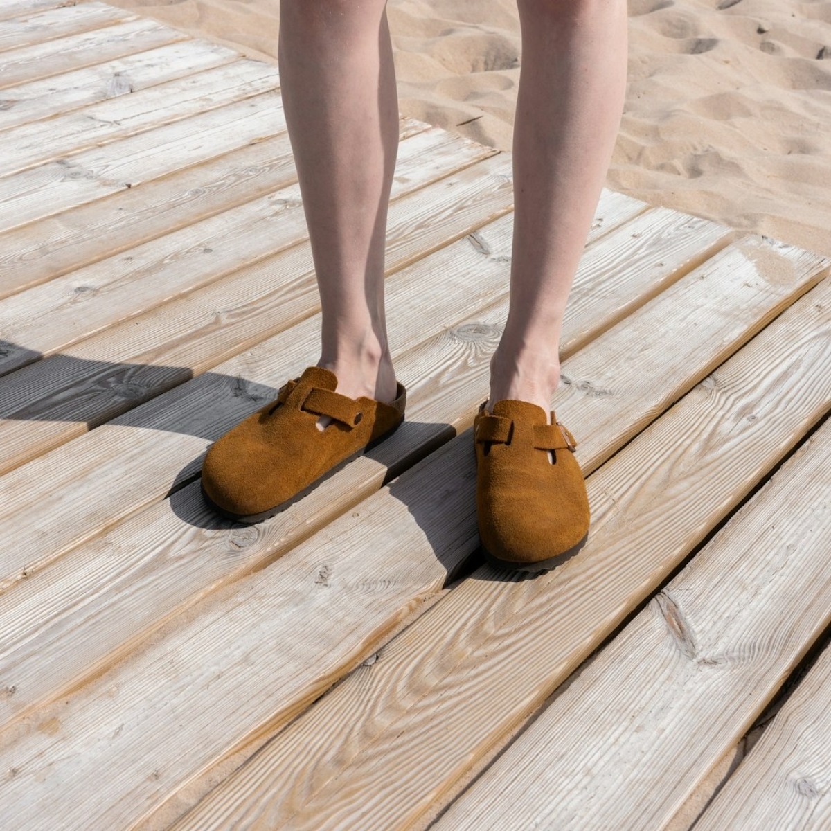 Project Cloud Women's Genuine Leather Cork Footbed Clogs