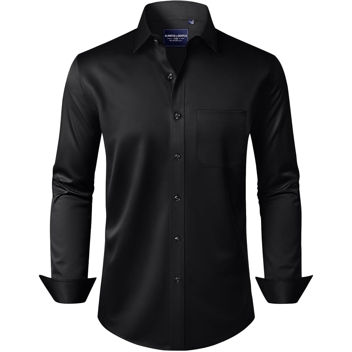 Alimens & Gentle Men's Stretch Long Sleeve Dress Shirt