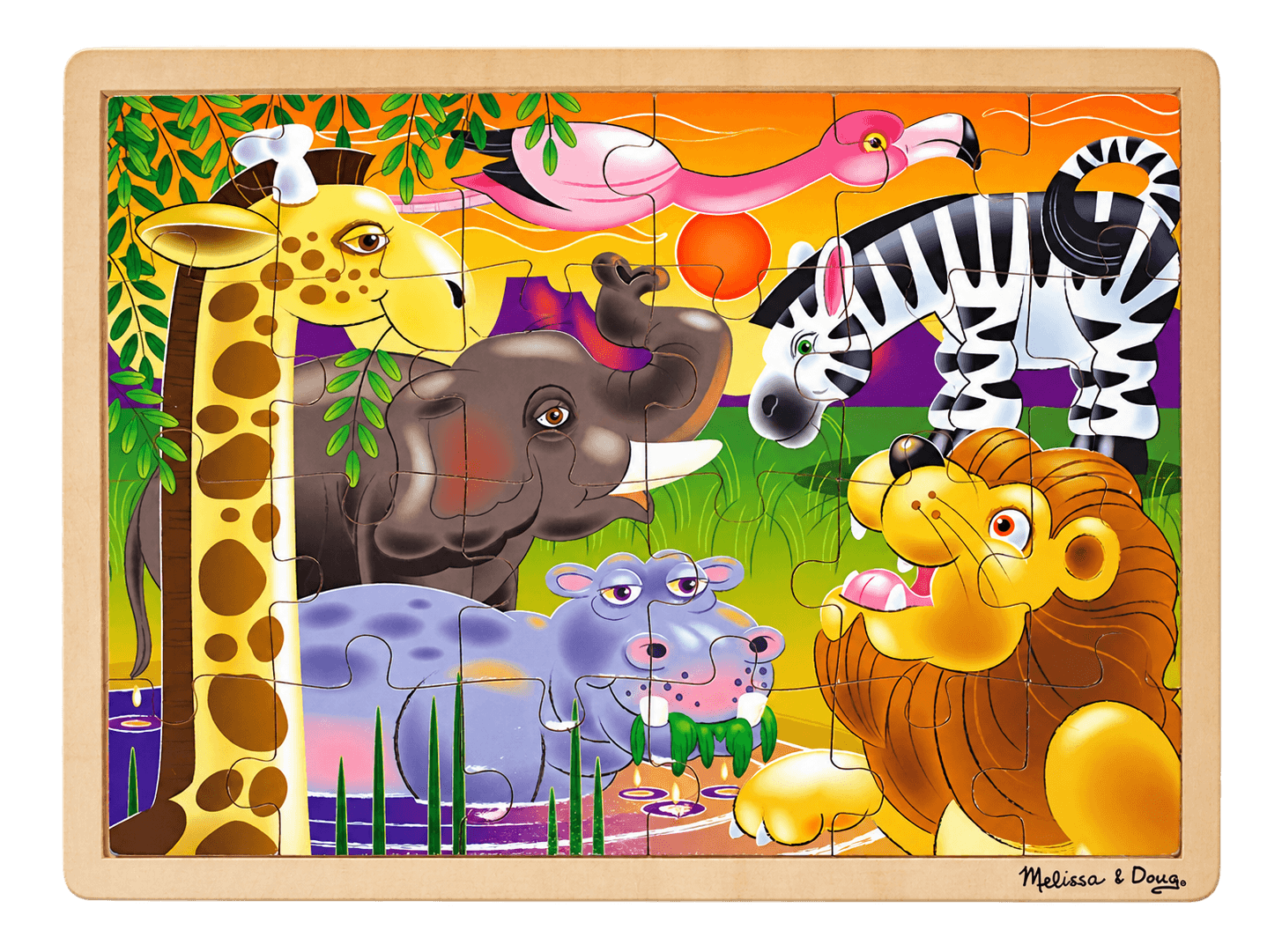 Melissa & Doug 24-Piece Wooden Jigsaw Puzzle with Storage Tray